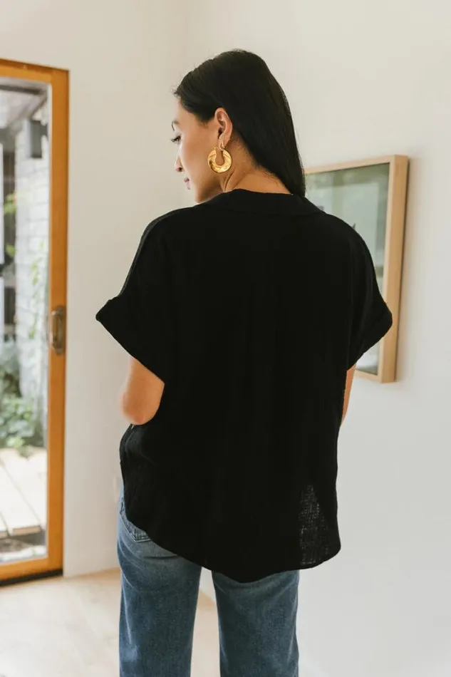 Bohme Tops Aurelia Button Up Top In Black 8211 FINAL SALE Black 8211 Women Bohme Tops Aurelia Button Up Top In Black 8211 FINAL SALE Black 8211 Women
