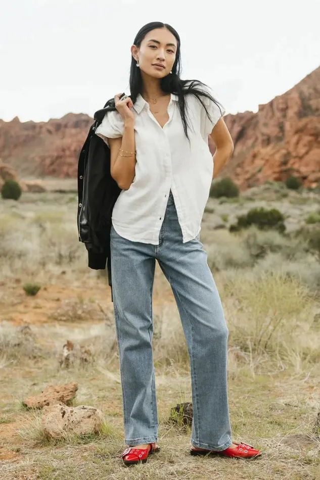 Bohme Tops Avayah Button Up In White White 8211 Women