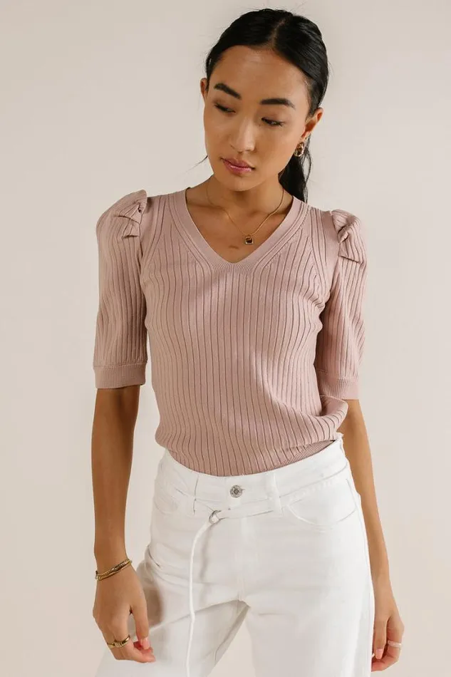 Bohme Tops Brea Ribbed Top In Mauve Mauve 8211 Women Bohme Tops Brea Ribbed Top In Mauve Mauve 8211 Women