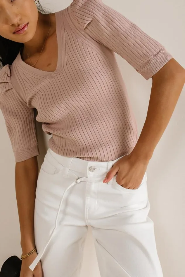 Bohme Tops Brea Ribbed Top In Mauve Mauve 8211 Women Bohme Tops Brea Ribbed Top In Mauve Mauve 8211 Women