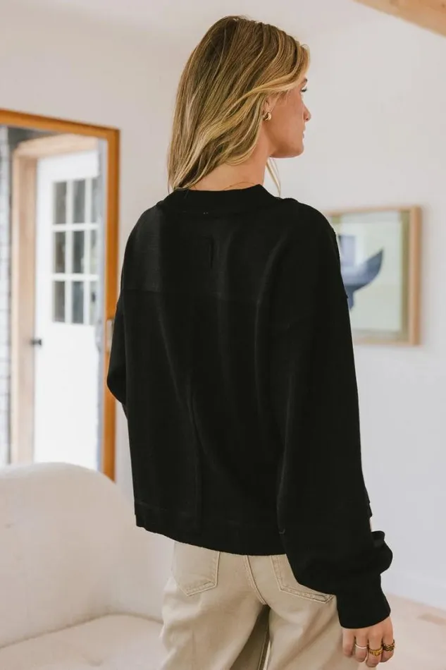 Bohme Tops Cameron VNeck Sweater 8211 FINAL SALE Black 8211 Women