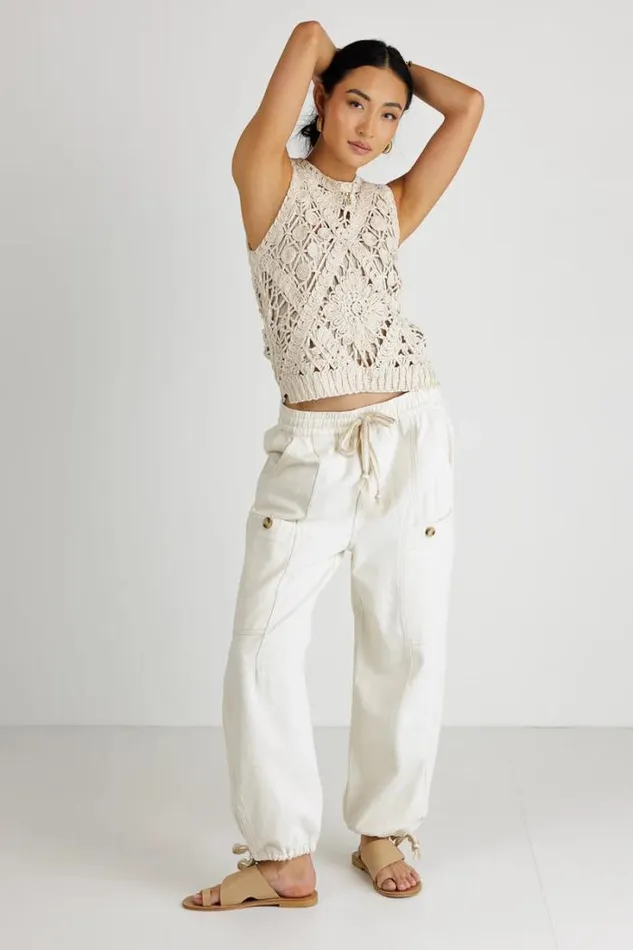 Bohme Tops Eloise Crochet Top Natural 8211 Women