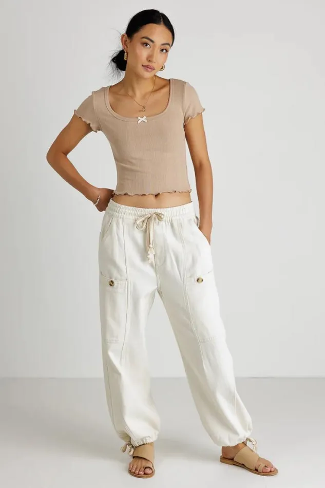 Bohme Tops Estella Crop Top In Taupe Taupe 8211 Women Bohme Tops Estella Crop Top In Taupe Taupe 8211 Women