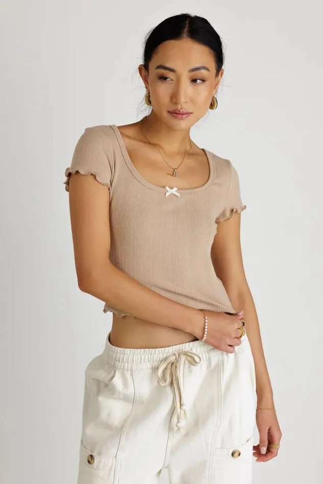 Bohme Tops Estella Crop Top In Taupe Taupe 8211 Women Bohme Tops Estella Crop Top In Taupe Taupe 8211 Women