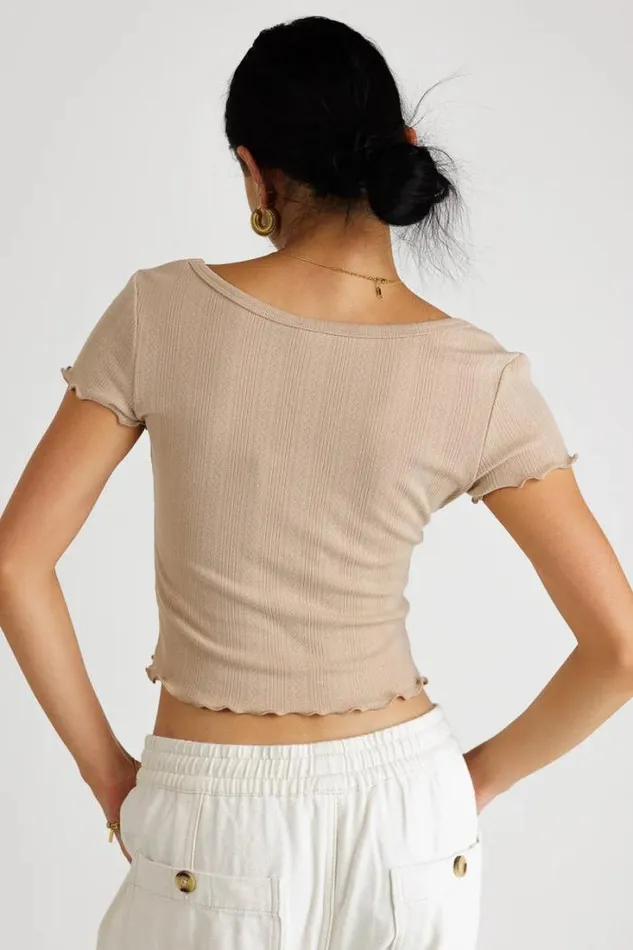 Bohme Tops Estella Crop Top In Taupe Taupe 8211 Women Bohme Tops Estella Crop Top In Taupe Taupe 8211 Women