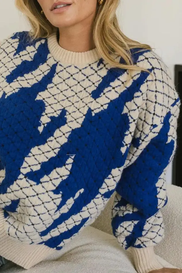 Bohme Tops Felicity Abstract Sweater In Blue Blue 8211 Women Bohme Tops Felicity Abstract Sweater In Blue Blue 8211 Women