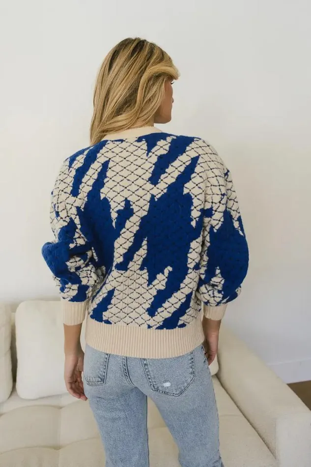 Bohme Tops Felicity Abstract Sweater In Blue Blue 8211 Women Bohme Tops Felicity Abstract Sweater In Blue Blue 8211 Women