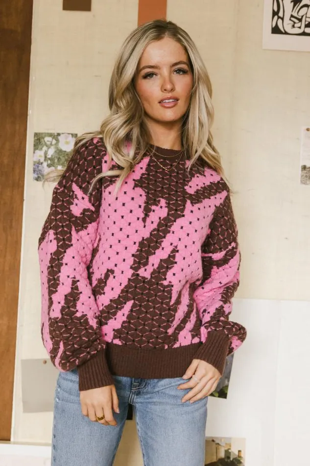 Bohme Tops Felicity Abstract Sweater In Pink Pink 8211 Women Bohme Tops Felicity Abstract Sweater In Pink Pink 8211 Women