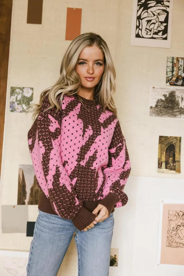 Bohme Tops Felicity Abstract Sweater In Pink Pink 8211 Women Bohme Tops Felicity Abstract Sweater In Pink Pink 8211 Women