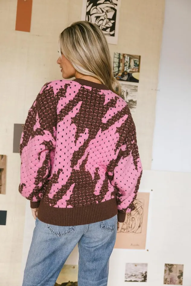 Bohme Tops Felicity Abstract Sweater In Pink Pink 8211 Women Bohme Tops Felicity Abstract Sweater In Pink Pink 8211 Women