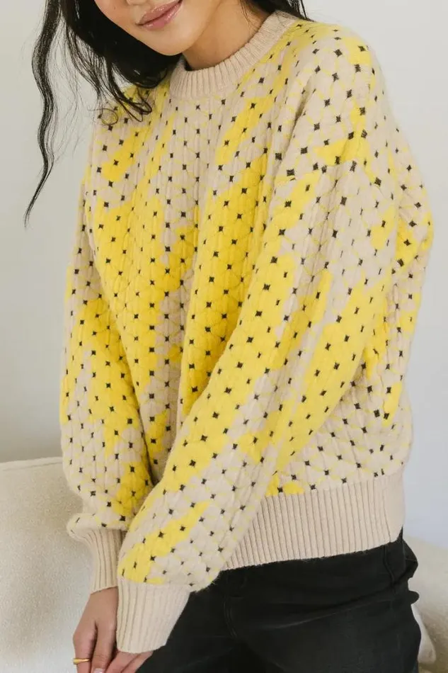 Bohme Tops Felicity Abstract Sweater In Yellow Yellow 8211 Women Bohme Tops Felicity Abstract Sweater In Yellow Yellow 8211 Women