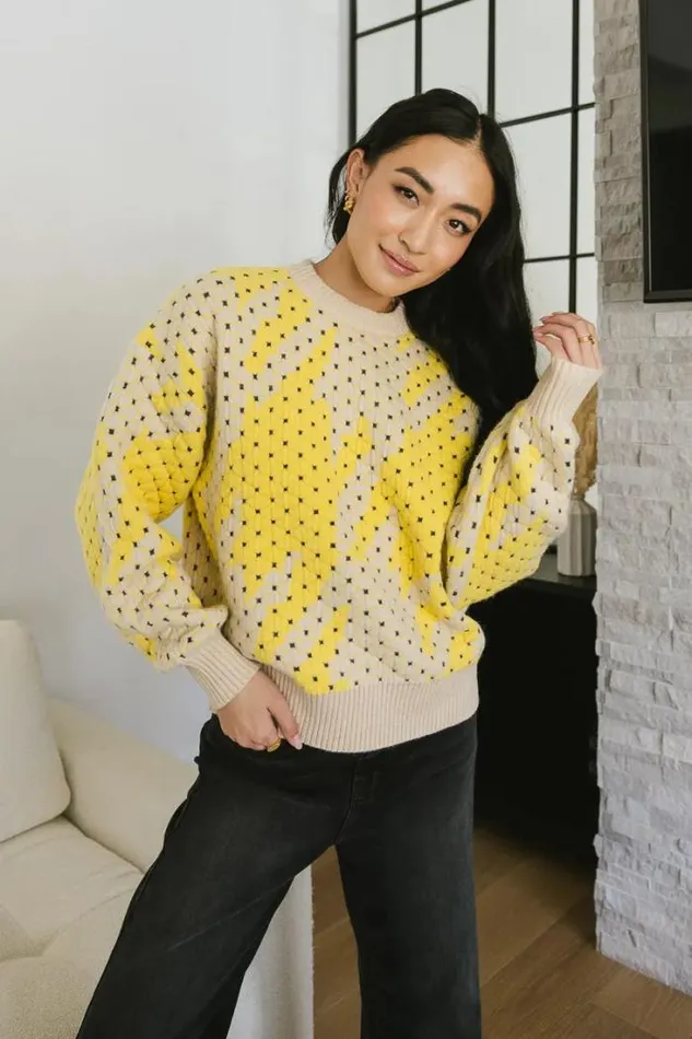 Bohme Tops Felicity Abstract Sweater In Yellow Yellow 8211 Women Bohme Tops Felicity Abstract Sweater In Yellow Yellow 8211 Women