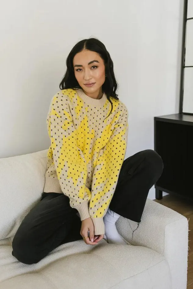 Bohme Tops Felicity Abstract Sweater In Yellow Yellow 8211 Women Bohme Tops Felicity Abstract Sweater In Yellow Yellow 8211 Women