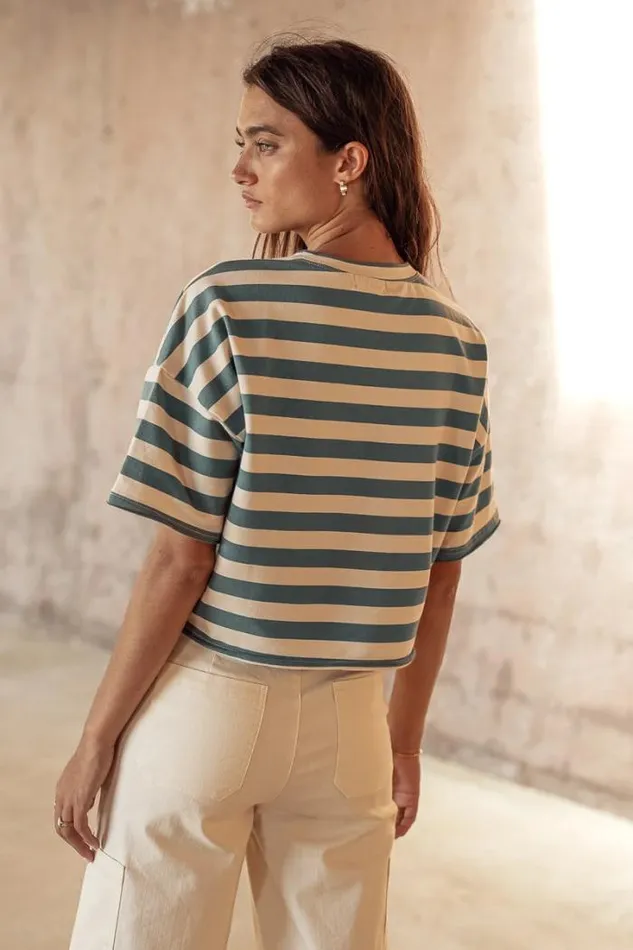 Bohme Tops Felix Striped Top In Teal Teal 8211 Women Bohme Tops Felix Striped Top In Teal Teal 8211 Women
