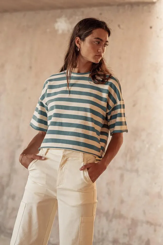 Bohme Tops Felix Striped Top In Teal Teal 8211 Women Bohme Tops Felix Striped Top In Teal Teal 8211 Women