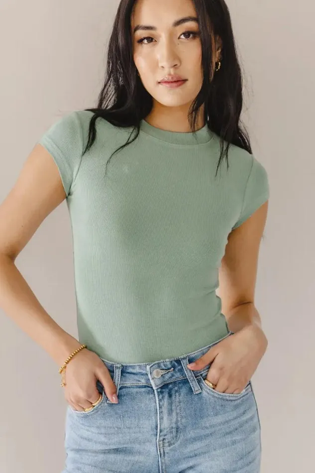 Bohme Tops Holly Ribbed Bodysuit In Sage Sage 8211 Women Bohme Tops Holly Ribbed Bodysuit In Sage Sage 8211 Women