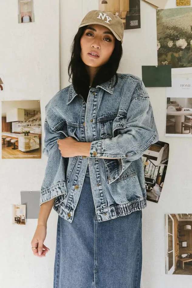 Bohme Tops Isabelle Denim Jacket Medium Wash 8211 Women
