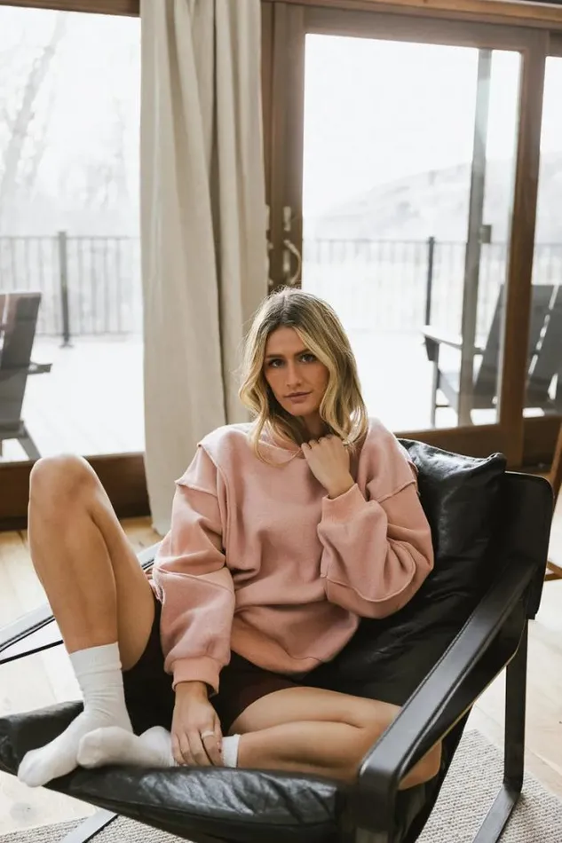 Bohme Tops Jane Sweatshirt In Pink 8211 FINAL SALE Pink 8211 Women Bohme Tops Jane Sweatshirt In Pink 8211 FINAL SALE Pink 8211 Women