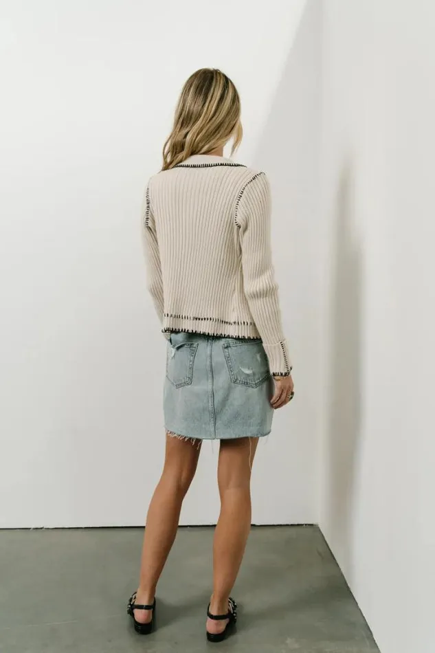 Bohme Tops Juliana Contrast Sweater Natural 8211 Women Bohme Tops Juliana Contrast Sweater Natural 8211 Women