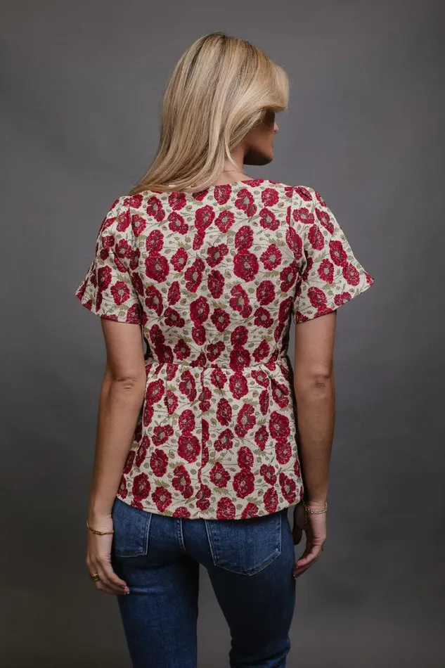 Bohme Tops Kelly Floral Babydoll Blouse Red 8211 Women Bohme Tops Kelly Floral Babydoll Blouse Red 8211 Women
