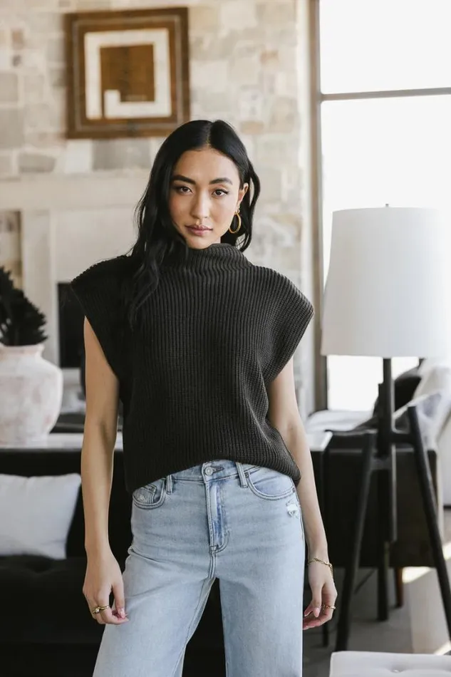 Bohme Tops Kippa Shoulder Pad Sweater In Charcoal Charcoal 8211 Women Bohme Tops Kippa Shoulder Pad Sweater In Charcoal Charcoal 8211 Women
