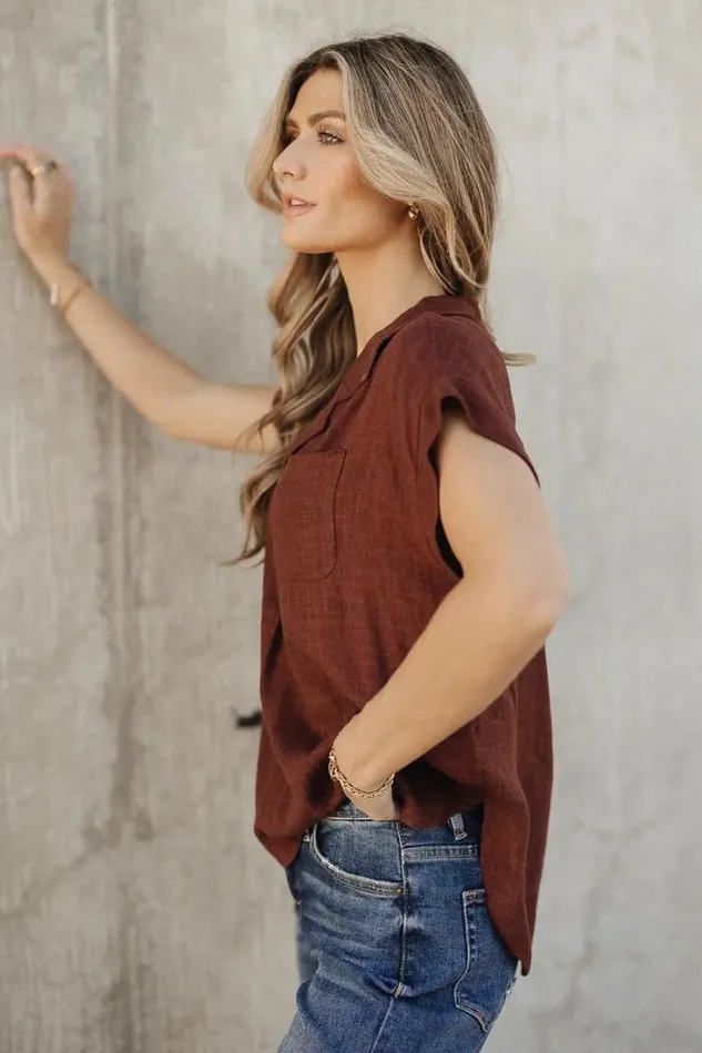 Bohme Tops Kylar Collared Top In Burgundy 8211 FINAL SALE Burgundy 8211 Women Bohme Tops Kylar Collared Top In Burgundy 8211 FINAL SALE Burgundy 8211 Women