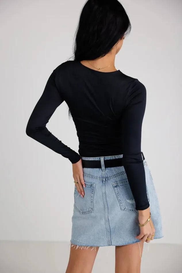 Bohme Tops Long Sleeve Fitted Knit Top In Black Black 8211 Women Bohme Tops Long Sleeve Fitted Knit Top In Black Black 8211 Women