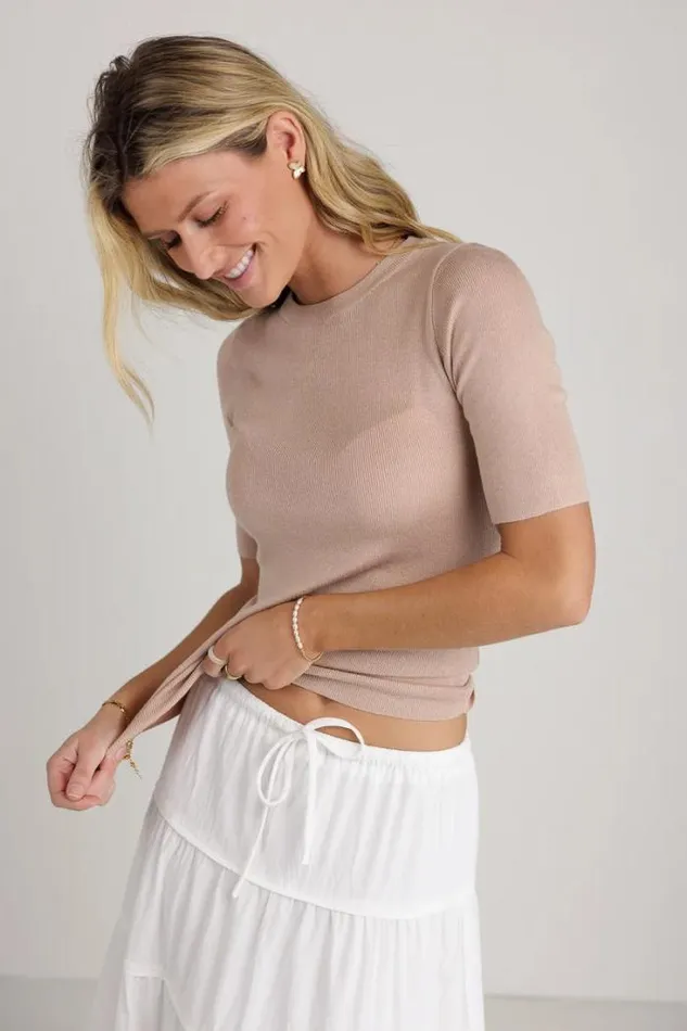 Bohme Tops Lorie Sweater Top In Taupe Taupe 8211 Women