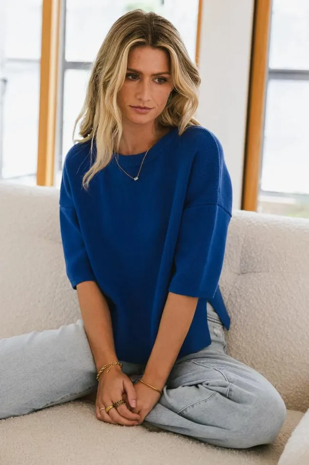 Bohme Tops Malina Sweater Top In Blue 8211 FINAL SALE Blue 8211 Women