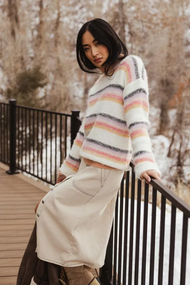 Bohme Tops Mariana Striped Sweater Pink 8211 Women