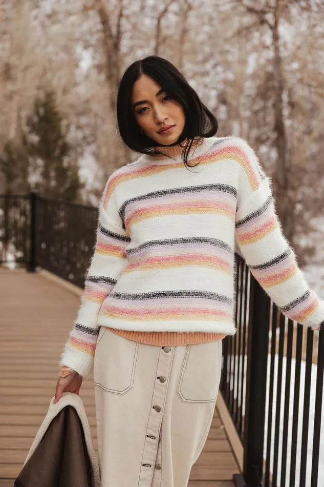 Bohme Tops Mariana Striped Sweater Pink 8211 Women Bohme Tops Mariana Striped Sweater Pink 8211 Women