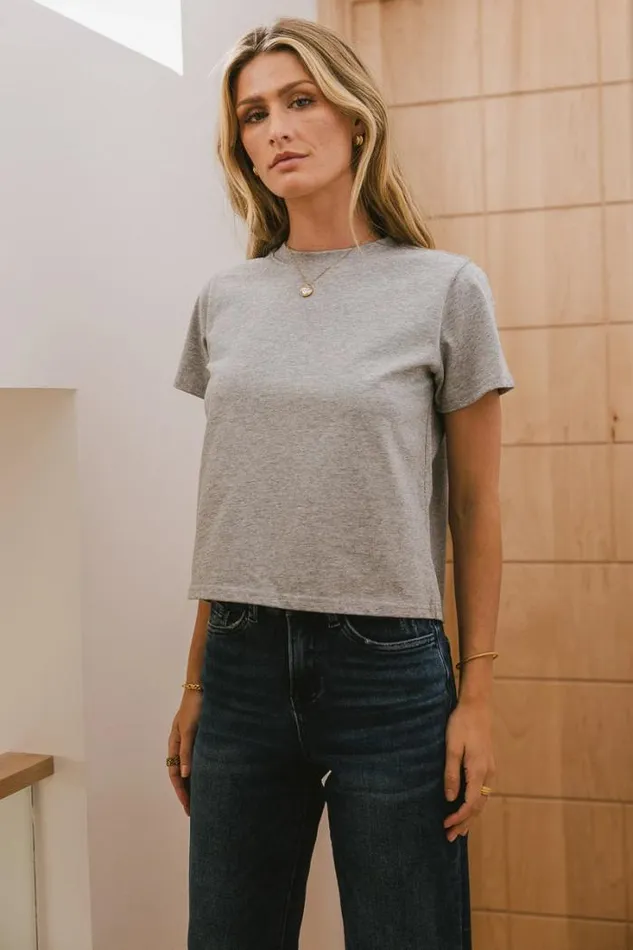 Bohme Tops Mason Crewneck TShirt In Grey Grey 8211 Women Bohme Tops Mason Crewneck TShirt In Grey Grey 8211 Women