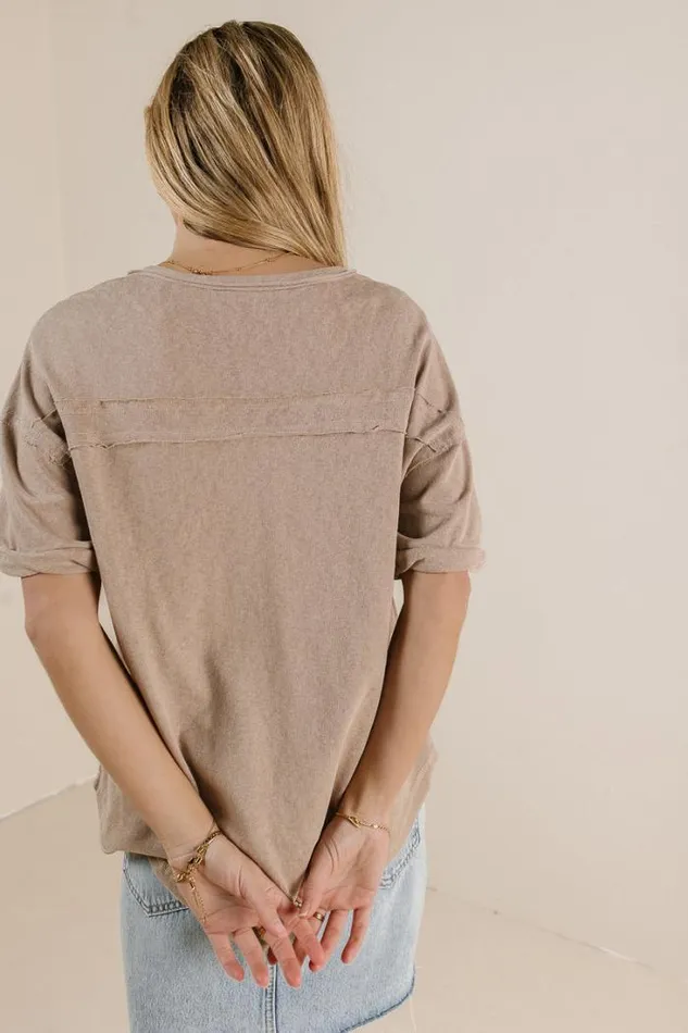 Bohme Tops Mazzy Henley Knit Top In Taupe Taupe 8211 Women Bohme Tops Mazzy Henley Knit Top In Taupe Taupe 8211 Women