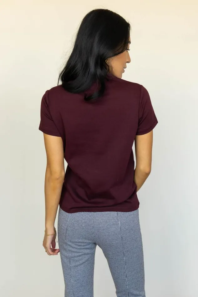 Bohme Tops Mckenna TShirt In Burgundy Burgundy 8211 Women Bohme Tops Mckenna TShirt In Burgundy Burgundy 8211 Women