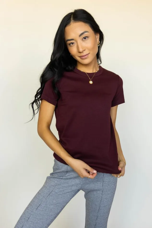 Bohme Tops Mckenna TShirt In Burgundy Burgundy 8211 Women Bohme Tops Mckenna TShirt In Burgundy Burgundy 8211 Women
