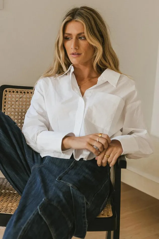 Bohme Tops Neve Cropped Button Up White 8211 Women Bohme Tops Neve Cropped Button Up White 8211 Women