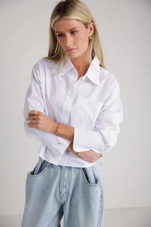 Bohme Tops Neve Cropped Button Up White 8211 Women Bohme Tops Neve Cropped Button Up White 8211 Women