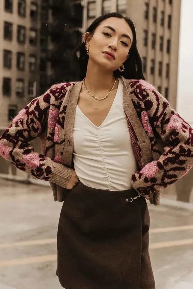 Bohme Tops Noor Floral Cardigan 8211 FINAL SALE Tan 8211 Women Bohme Tops Noor Floral Cardigan 8211 FINAL SALE Tan 8211 Women