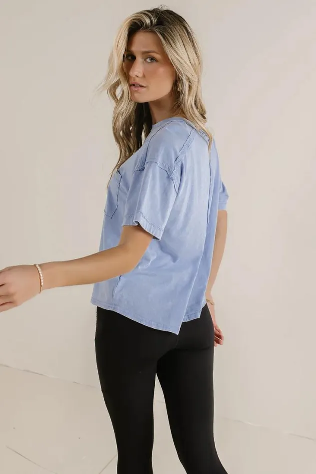 Bohme Tops Raina Washed TShirt In Blue Blue 8211 Women Bohme Tops Raina Washed TShirt In Blue Blue 8211 Women