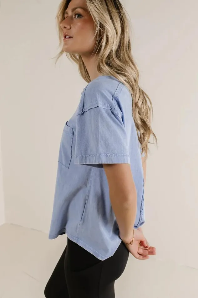 Bohme Tops Raina Washed TShirt In Blue Blue 8211 Women Bohme Tops Raina Washed TShirt In Blue Blue 8211 Women