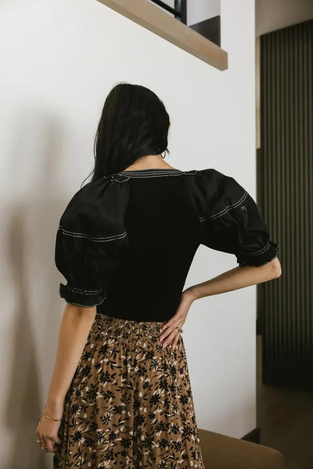 Bohme Tops Tasha Contrast Top 8211 FINAL SALE Black 8211 Women Bohme Tops Tasha Contrast Top 8211 FINAL SALE Black 8211 Women