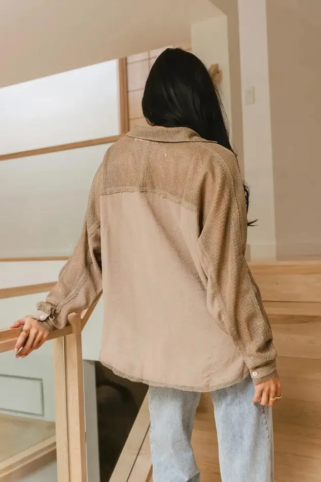 Bohme Tops Victoria Contrast Button Up In Mocha 8211 FINAL SALE Mocha 8211 Women Bohme Tops Victoria Contrast Button Up In Mocha 8211 FINAL SALE Mocha 8211 Women