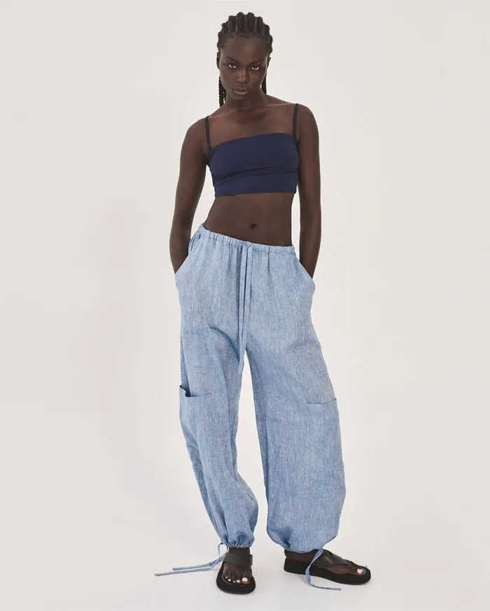 BONDI BORN Matching Separates Leiden Cargo Pant 8211 Denim 8211 Women