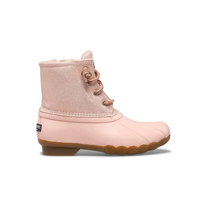 Boots Kids Sperry Big Kid039s Saltwater Sparkle Duck Boot Blush Shimmer