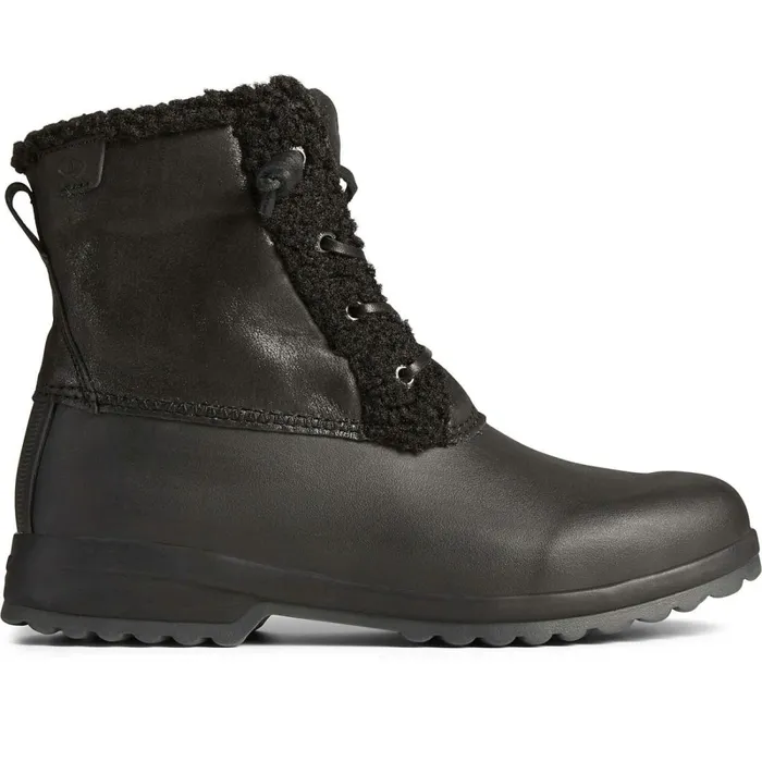 Boots Women Sperry Maritime Repel Teddy Trim Snow Boot Black