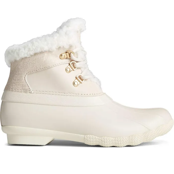 Boots Women Sperry Saltwater Alpine Leather Duck Boot Ivory