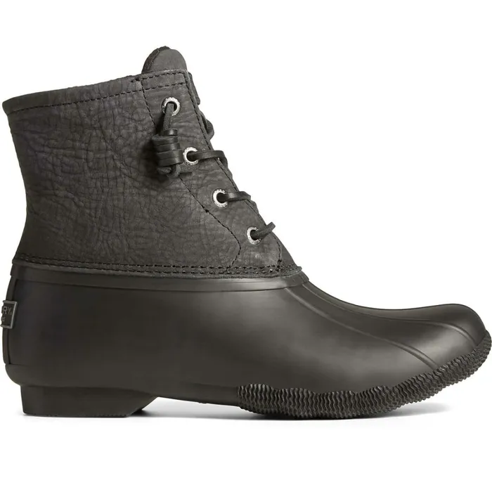 Boots Women Sperry Saltwater Mainsail Leather Duck Boot Black