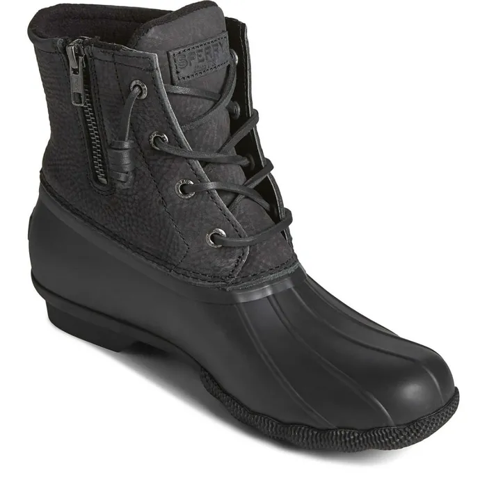 Boots Women Sperry Saltwater Mainsail Leather Duck Boot Black Boots Women Sperry Saltwater Mainsail Leather Duck Boot Black