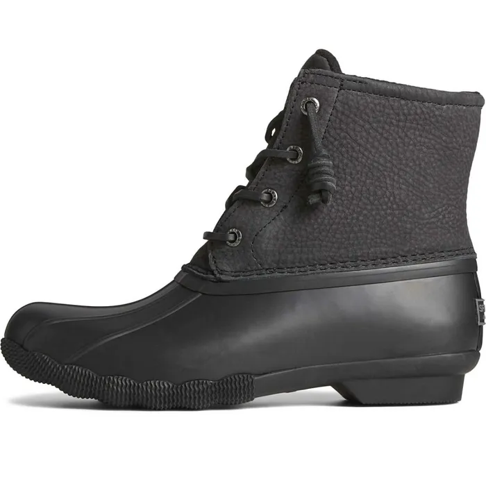 Boots Women Sperry Saltwater Mainsail Leather Duck Boot Black Boots Women Sperry Saltwater Mainsail Leather Duck Boot Black