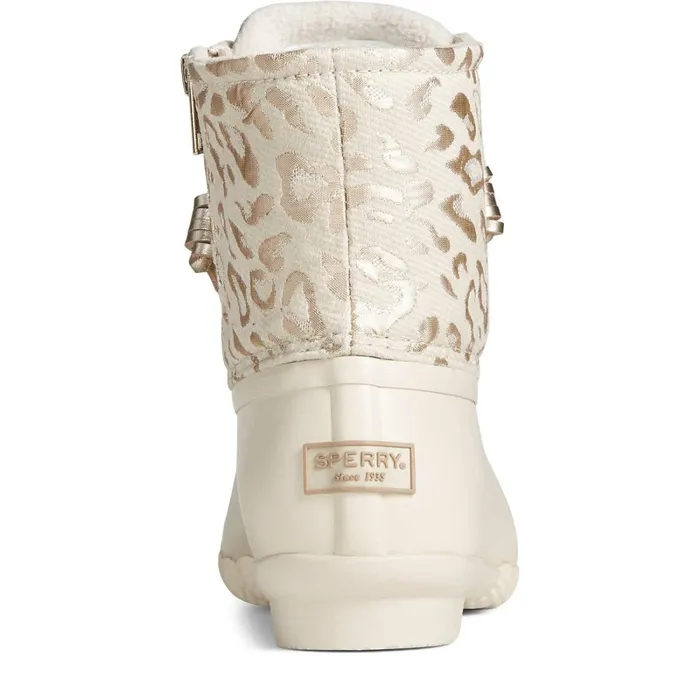 Boots Women Sperry Saltwater Metallic Jacquard Duck Boot Ivory Boots Women Sperry Saltwater Metallic Jacquard Duck Boot Ivory